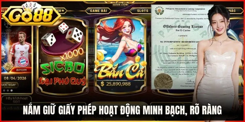 Nắm giữ giấy phép hoạt động minh bạch, rõ ràng
