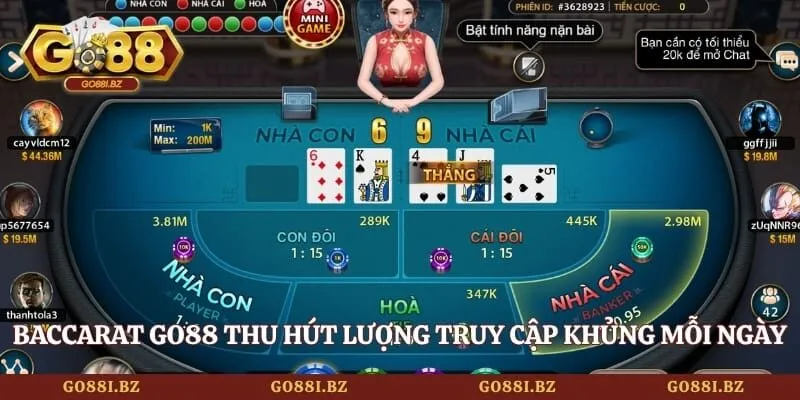 Baccarat thu hút lượng truy cập khủng mỗi ngày