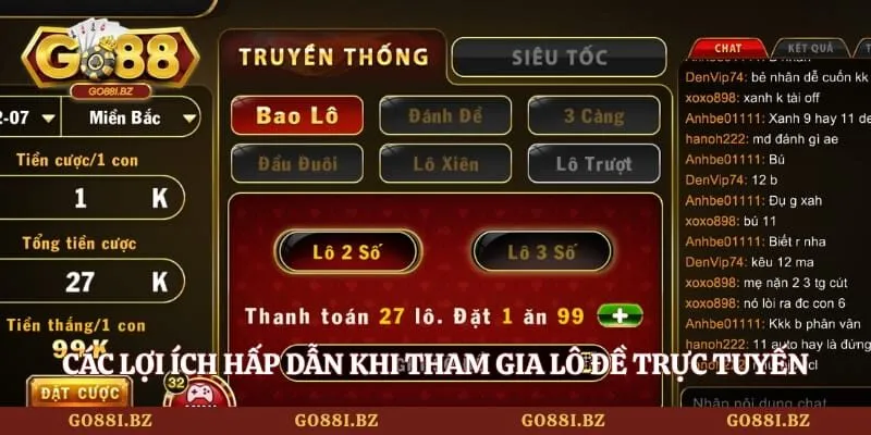 Các lợi ích hấp dẫn khi tham gia lô đề trực tuyến