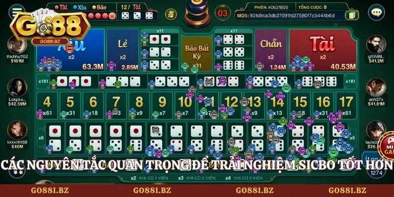 Sicbo GO88 - Nghệ Thuật Chinh Phục Những Viên Xúc Xắc 4 Go88 Các nguyên tắc quan trọng để trải nghiệm sicbo tốt hơn