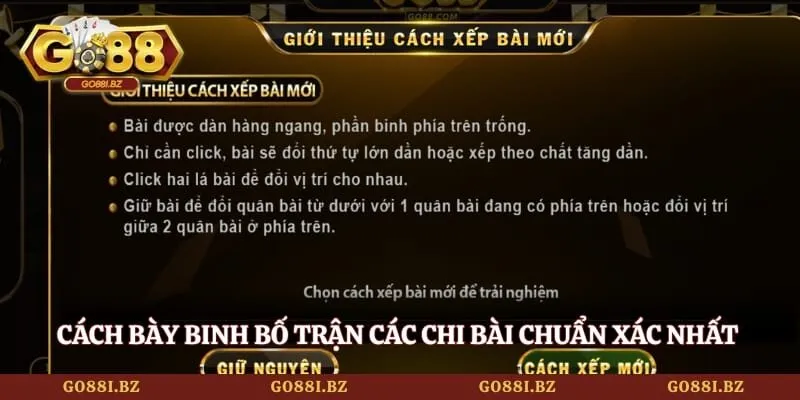 Mậu Binh GO88 - Cách Sắp Xếp Chi Đúng Luật Dễ Hiểu Nhất 3 Go88 Cách bày binh bố trận các chi bài chuẩn xác nhất hiện nay