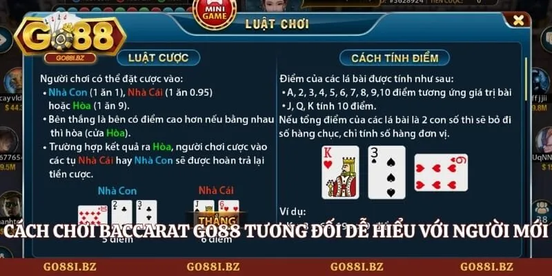 Cách chơi Baccarat tương đối dễ hiểu với người mới