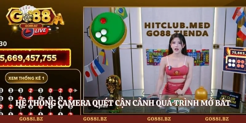 Live Xóc Đĩa – Sảnh Cược Trực Tuyến Minh Bạch Cùng Dealer Quyến Rũ 4 Go88 Hệ thống camera quét cận cảnh quá trình mở bát mở thưởng