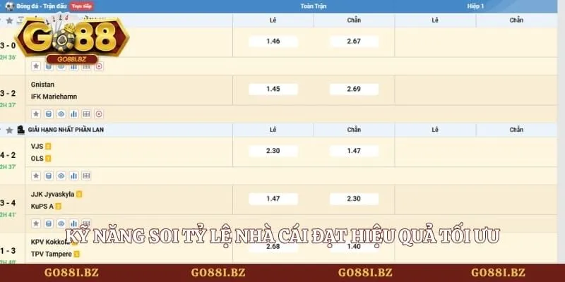Kỹ năng soi tỷ lệ nhà cái đạt hiệu quả tối ưu