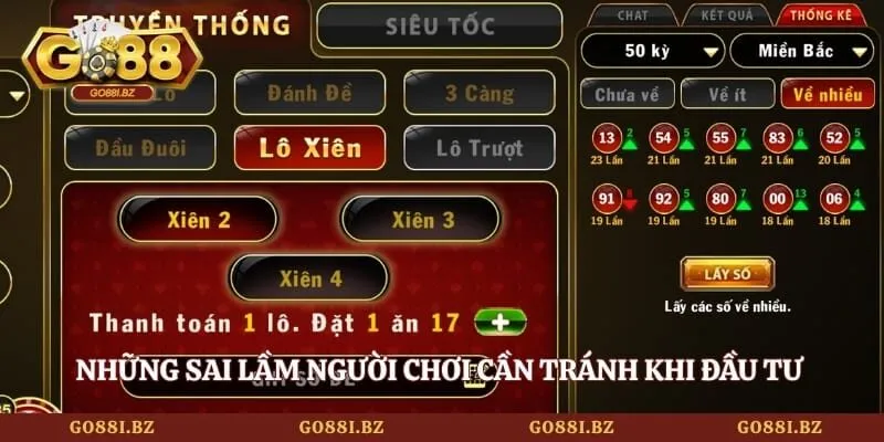 Chơi Dàn Đề Có Lãi - Bí Kíp Bắt Trọn Bộ Số Từ Cao Thủ Go88 4 Go88 Những sai lầm người chơi cần tránh khi đầu tư vào dàn đề