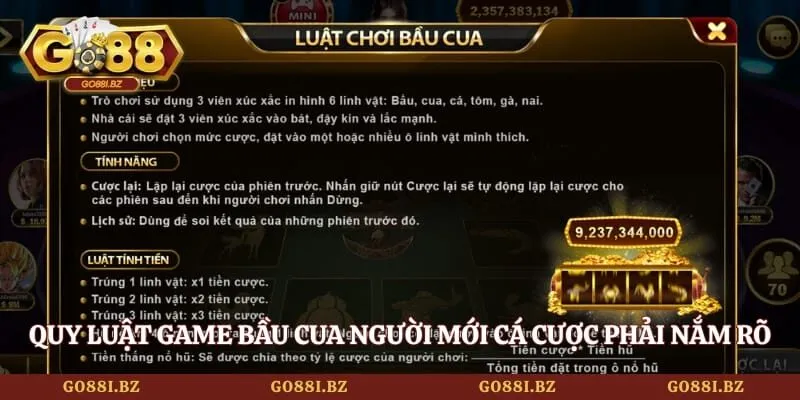 Bầu Cua GO88 - Bí Quyết Làm Giàu Cực Nhanh Từ Cao Thủ 3 Go88 Quy luật game bầu cua người mới cá cược phải nắm rõ