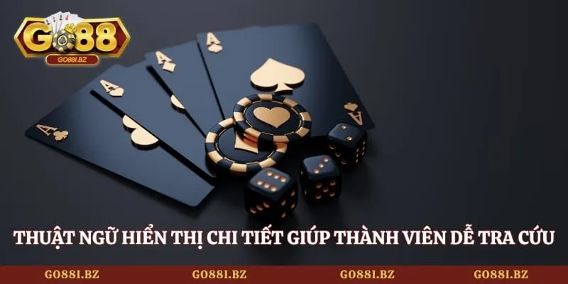 Bài Catte GO88 - Hướng Dẫn Luật Chơi Và Mẹo Đánh Hiệu Quả 3 Go88 Thuật ngữ hiển thị chi tiết giúp thành viên dễ dàng tra cứu